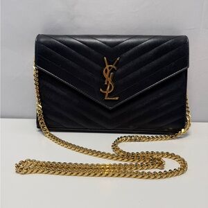 Yves Saint Laurent Cassandre wallet chain Leather  Bag